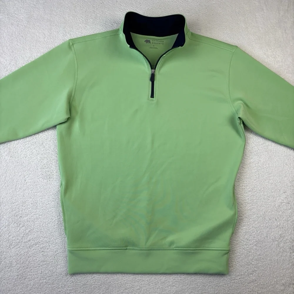 ONWARD RESERVE Performance 1/4 Zip Mens Medium Green Blue Golf Pullover Stretch